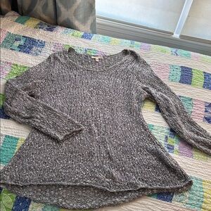 Eileen Fisher Gray Blue Open Weave Sweater